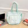Cute Polka Dot Tote Bag for Women Lace Trim Casual Shoulder Handbag with Multi Pockets