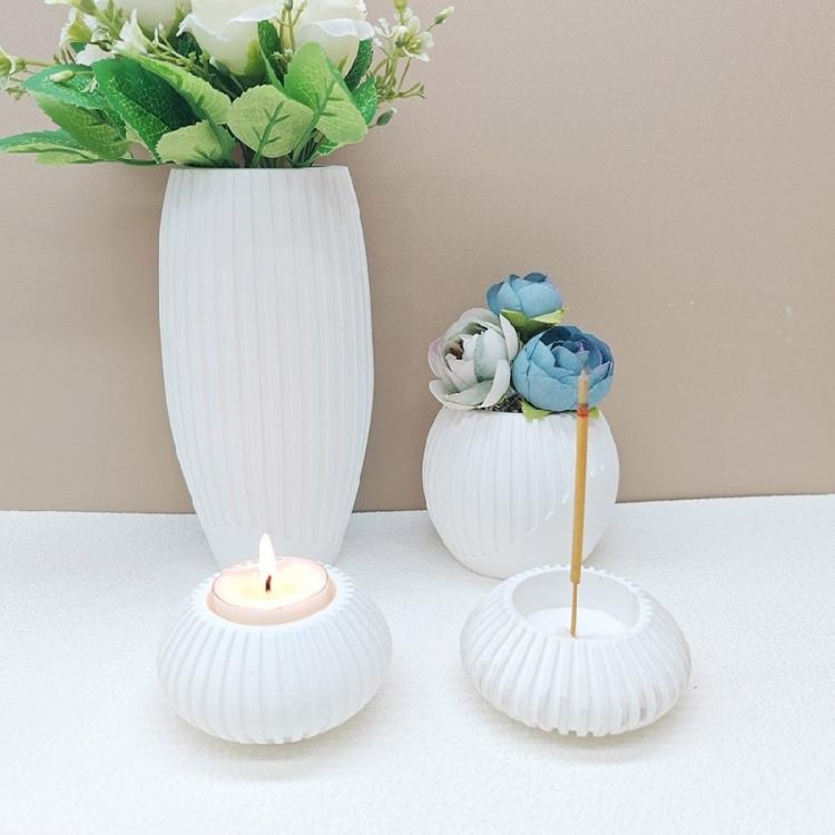 Handy Silicone Mold Set for Candle Holders Incenses Container and Flower Pots