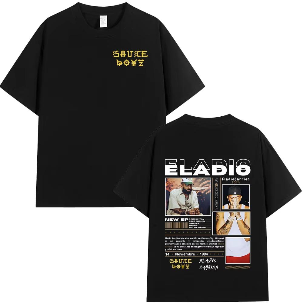 

Eladio Carrion Sauce Boyz Album Graphic T-shirts Men Women Clothing Fashion Hip Hop T Shirts Casual Cotton Short Sleeve T-shirts S разноцветный