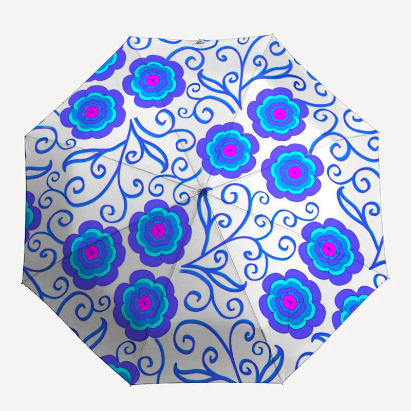 

1pc Floral Mandala Pattern Automatic Open/Close Umbrella with Windproof, 8-Rib Sturdy Canopy, Durable Ribs, Ideal for Gifts yy251117051