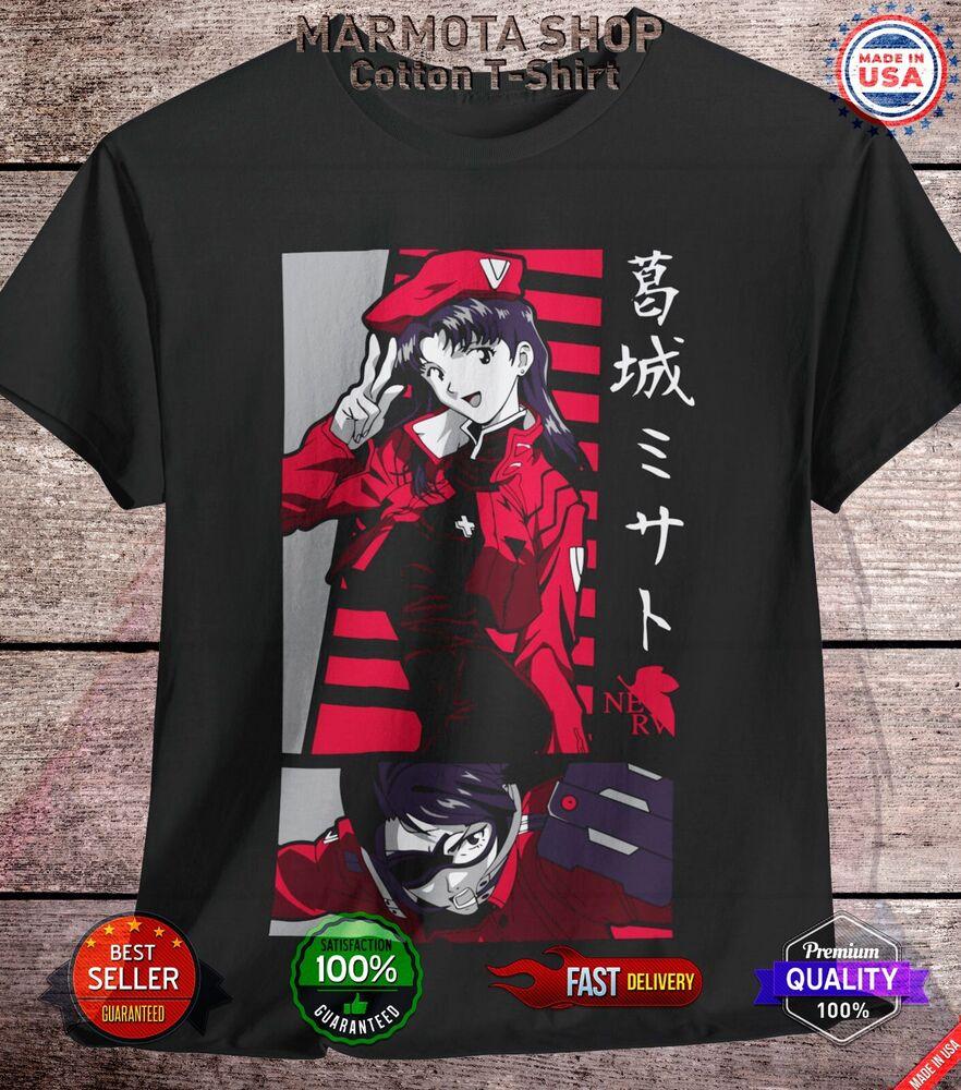 

Misato Neon Genesis Evangelion Shirt Waifu Ecchi Sexy Anime Tee T-Shirt Japanese 4XL
