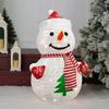 Festival Foldable LED Snowman Durable Metal Fabric Snowman Charm with LED Lights for Christmas Party Ambiances