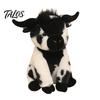 Comfort Companion Doll Highland Cow Stuffed Animal Toy, Soft Plush Scottish Cattle Doll, Cute Sitting Calf Decor Farm Present for Adults Kids