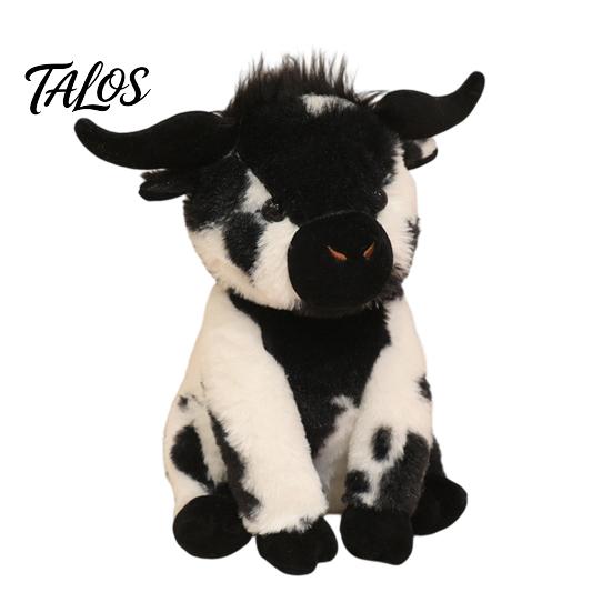 Comfort Companion Doll Highland Cow Stuffed Animal Toy, Soft Plush Scottish Cattle Doll, Cute Sitting Calf Decor Farm Present for Adults Kids