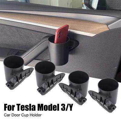 4 Pcs/Conjunto Caixa de Armazenamento de Copos Especial Rack para Tesla Modelo 3 Y Porta de Carro Porta-copos Suporte para Garrafa de Água Bebida Porta Interior Automática