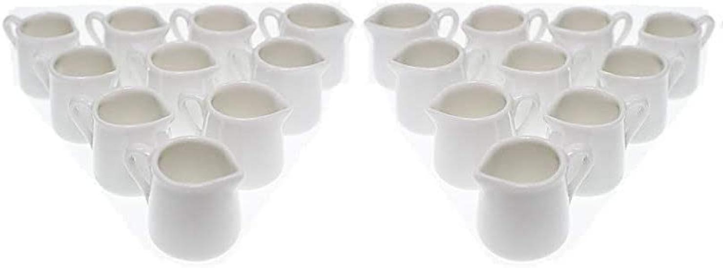 

Set of 20 Single-Serve Ceramic Milk Pitchers, Pure White, for Creamers and Creamers. ACSWEBSHOP Original, Direct from the Manufacturer.