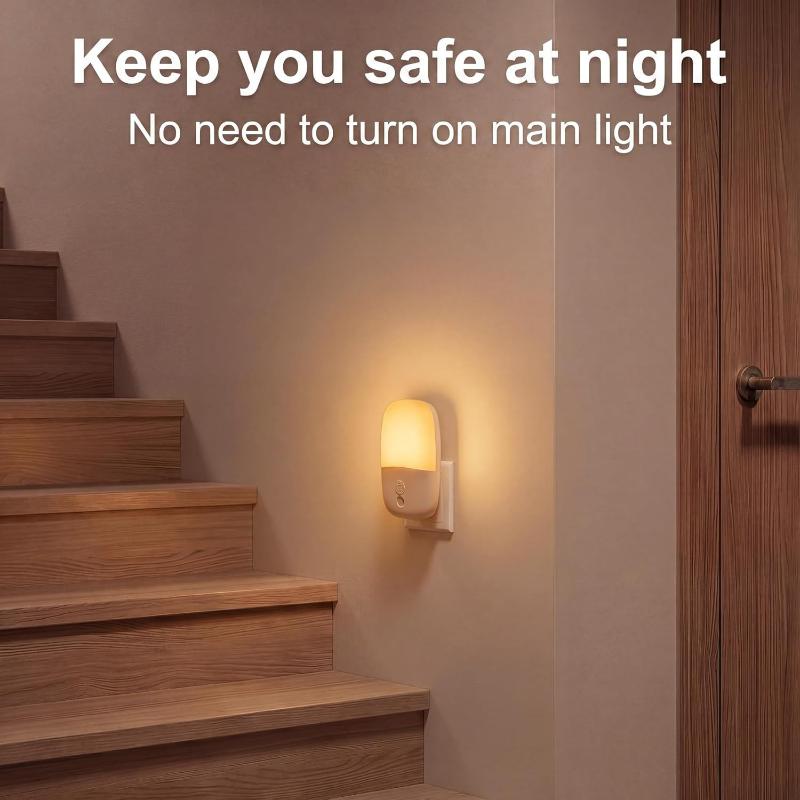 Safe LED Night Light for Kids Sleep Dusk to Dawn Sensor Mountable US EU Plug for Nursery Hallway Bathroom