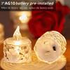 2pcs Flameless LED Light Candles Crystal Candle Transparent Electronic Night Lamp for Wedding Valentine's Day Party Decor