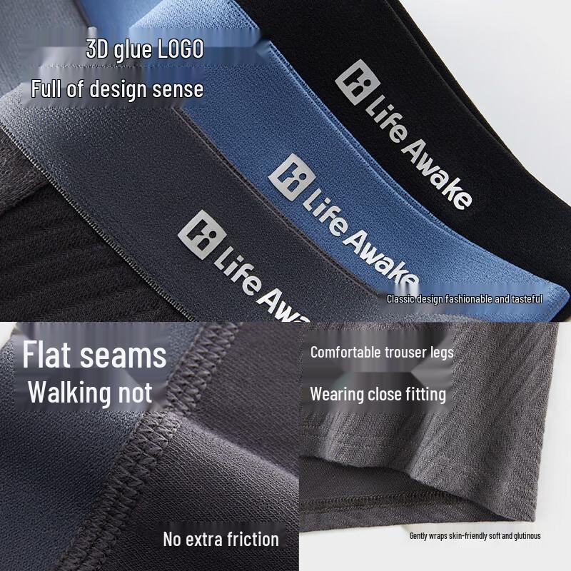 HLA Men's 95% Cotton Antibacterial Boxer Briefs (3-Pack)