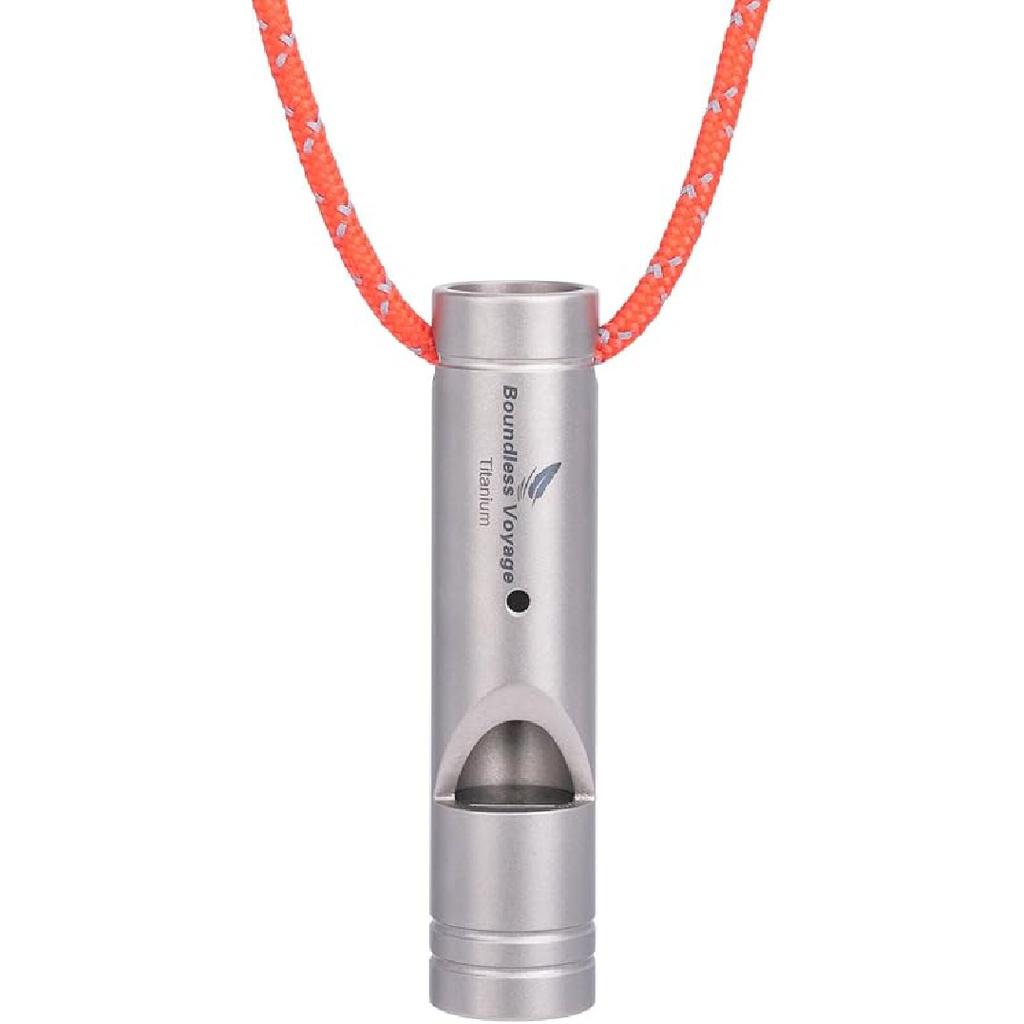 Boundless Voyage Titanium Whistle Emergency Survival Safety Whistles with Lanyard Loud for Outdoor Camping Hiking Coaches Training Sports Keychain