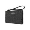 New COACH Boxed Leather Coin Purse Mahjong Clutch Small Size Women's Black 80214-SVBK