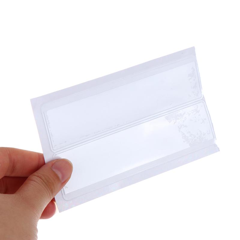 10Pcs Clear Self-Adhesive PVC Shelf Tag Pockets Removable Label Holders for Home Drawer Closet Organizing