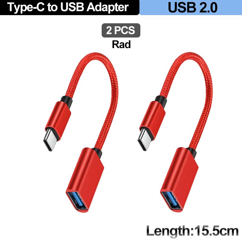 For Mobile Phone USB Female to Type C Male Adapter OTG 15.5CM Long Cable For Samsung S20 Huawei OTG Data Cable Converter
