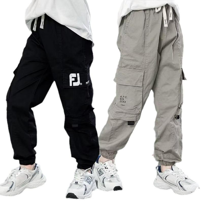 Frühling Herbst Junge Lässige Cargohosen Briefdruck Locker Sport Hosen Für 5 6 8 10 12 14 Jahre Teenager Jungen Baumwollhosen