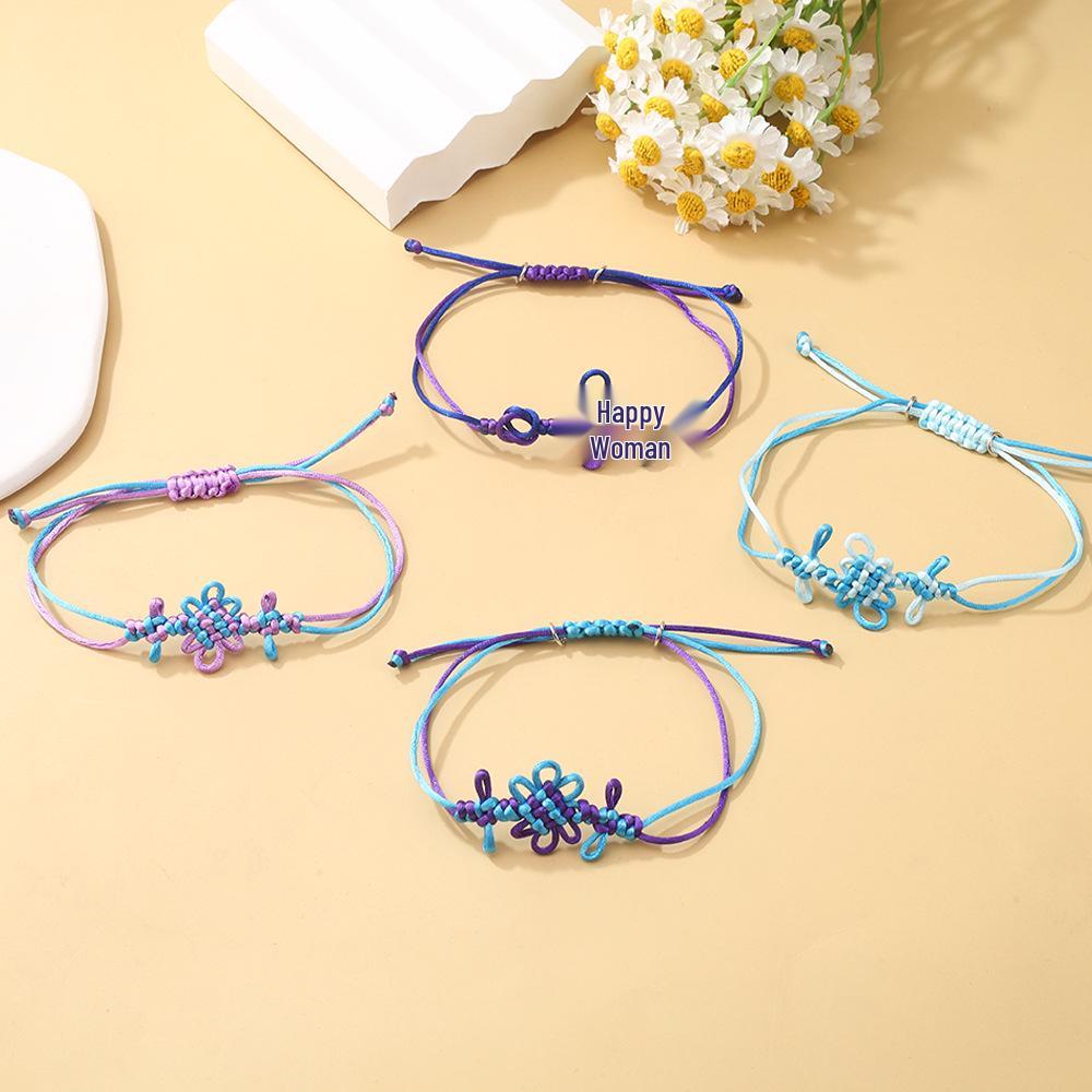 Trendy Demon Hunter Girls' Colorful Chinese Knot DIY Weaving Bracelet Wristband Accessories