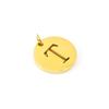 New titanium steel English letter DIY pendant fashionable stainless steel round hollow letter pendant
