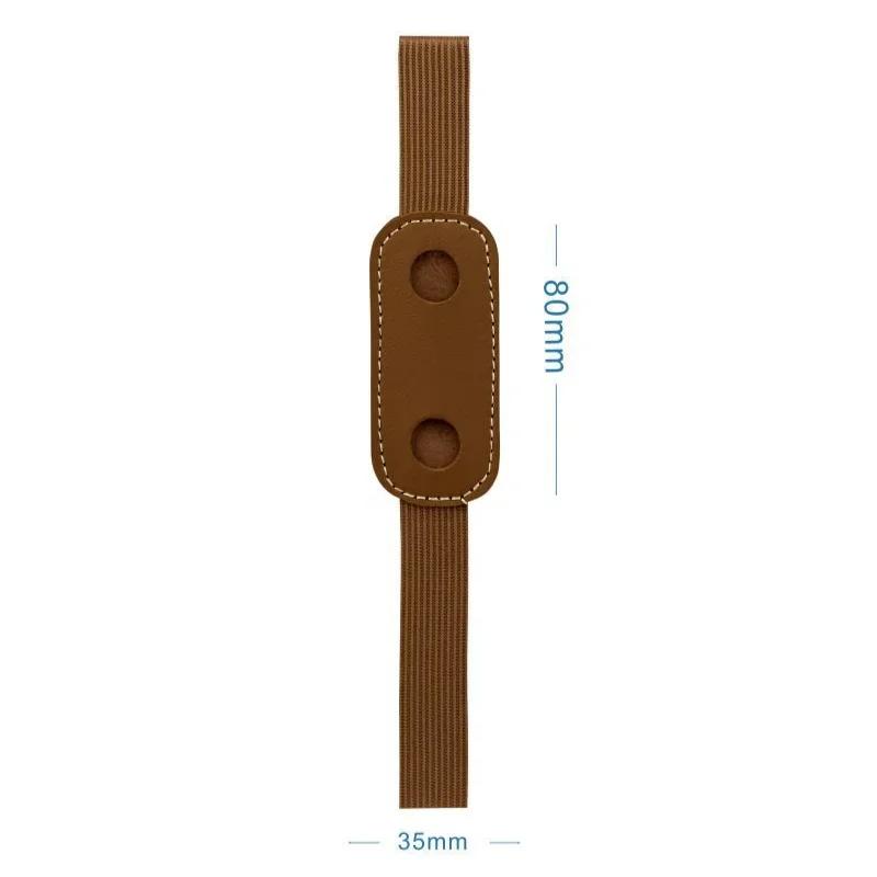1Pcs Vintage Simple PU Leather Pencil Case Rubber Elastic Buckle Pen Holder Book Notebook Pen Clip Portable Stationery Pen Bag