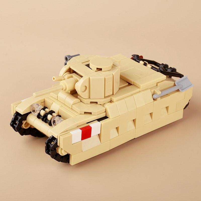 WW2 North African Military German Tiger Tank Building Block UK Soldier Figure Armored Motorcycle Weapon Model Brick Kid Toy Gift