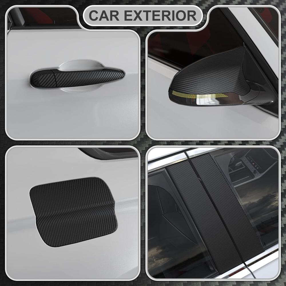 3D Carbon Nano Fiber Tape Car Bumper Door Guard Protection Film Door Sill Protector Sticker Black Waterproof Anti Scratch