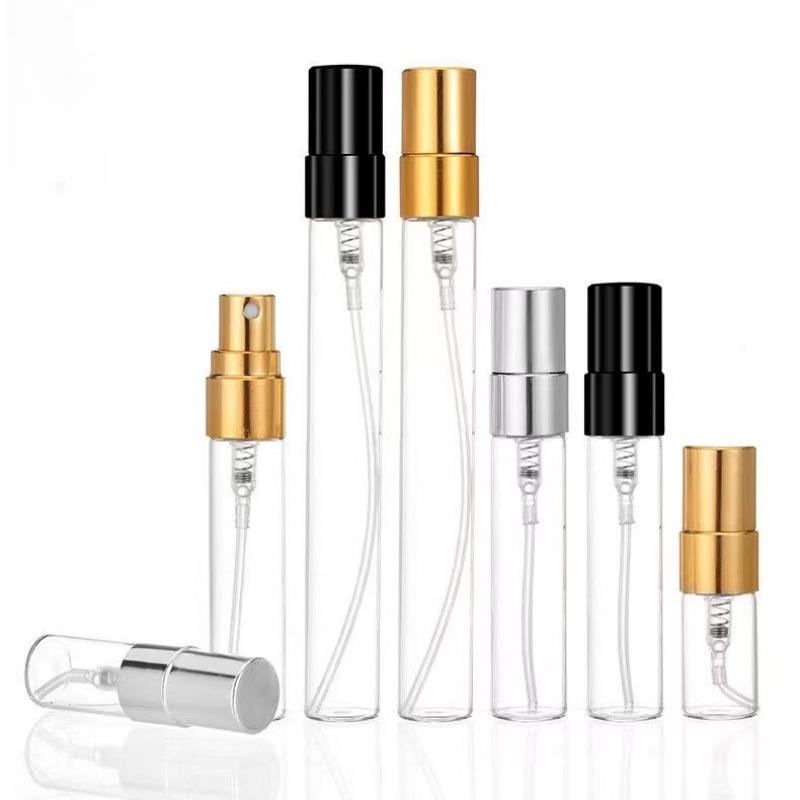 Mini Portable Glass Perfume Spray Bottles - 2ml, 3ml, 5ml, 10ml 2ml Silver Half Cover Glass