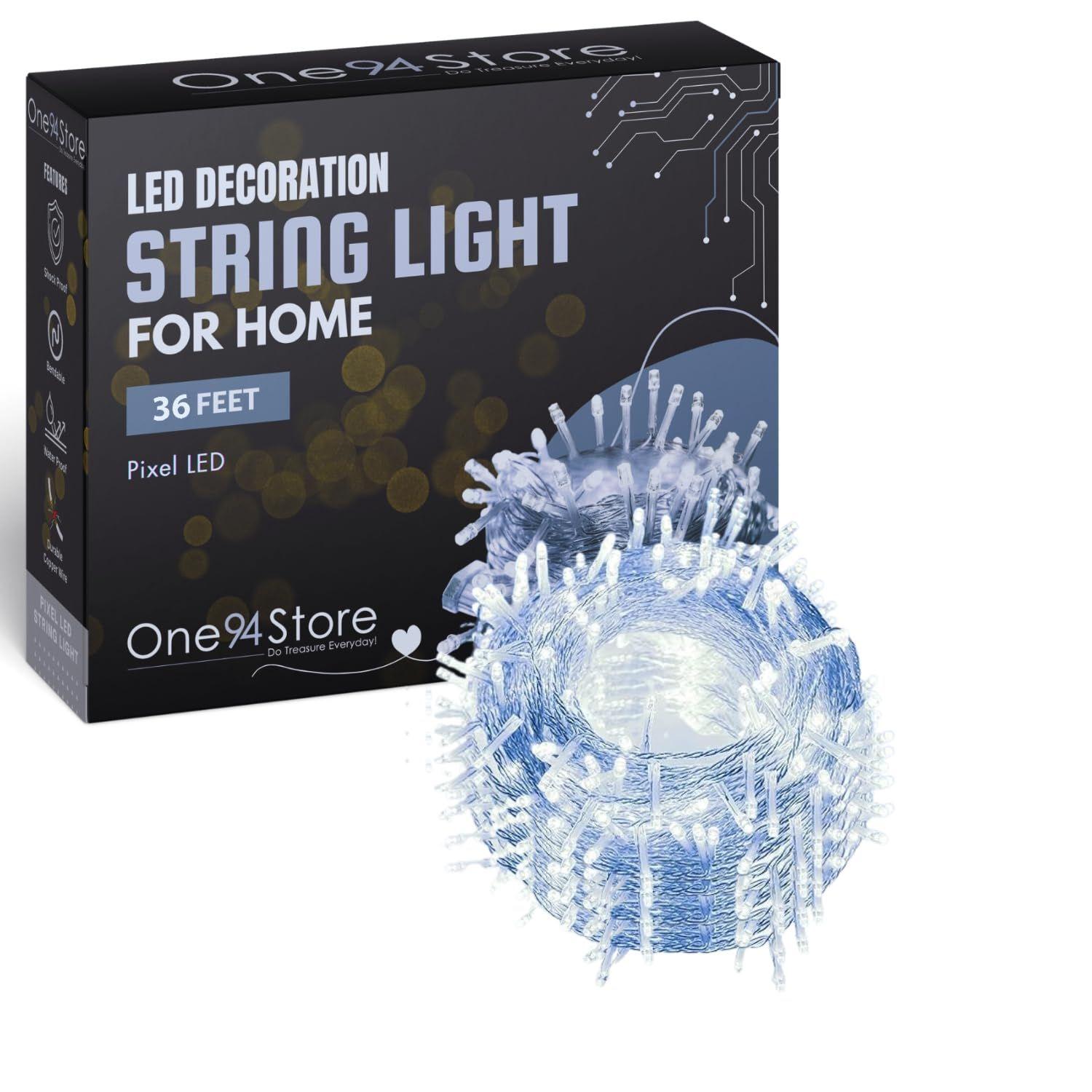 

36 Feet Long 360 Degree LED Bulb Light Series Copper Led Pixel String Light for Home Diwali, Christmas Decoration (Pack of 1 White)