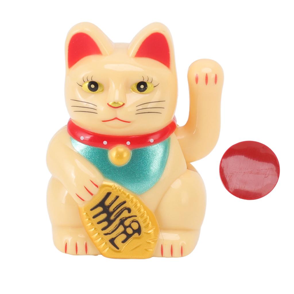 Chinese Lucky Cat Fortune Cat Decoration Waving Arm Solar Light Induction Statue Figurine For Home