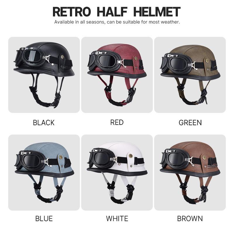 Germany Imported Helmet DOT German World War II Vintage Steel Helmets Motorcycle Half Helmet Leather Half Cover Locomotive
