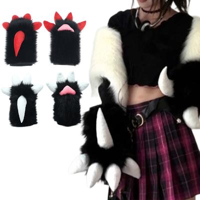 Mănuși Dragon Paw Fasole pentru fete Halloween Cosplay Props Beast Paw Fursuit Drăguț labe supradimensionate mănuși pentru mascarada