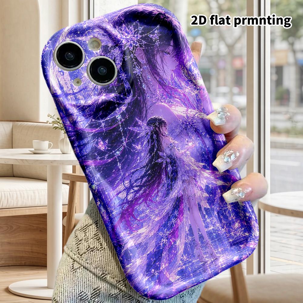 Phone Case: 2D Flat Design Suitable for iPhone 18, 17, 16, 15, 14, 13Pro Protective Case, Couple Style, Amethyst Galaxy, Christmas and Halloween Gifts