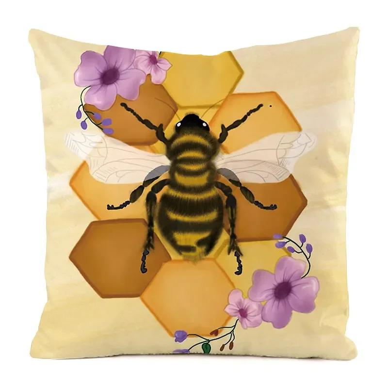 Federa Cuscino Arredamento Casa Stampa Ape Colorata Poliestere Copricuscino Divano per Camera da Letto Salotto