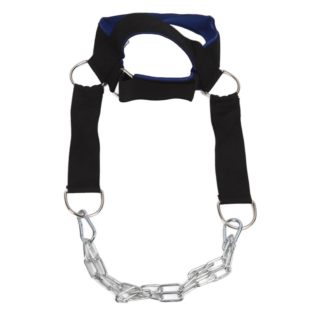 Neck Harness Increase Core Strength Support Injury Recovery Neck Exerciser for Home Gym Blue Black