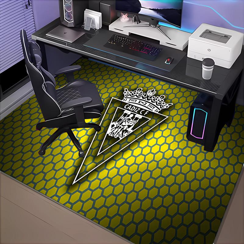 1PC Cadiz Cf Badge Design Floor Mat for Living Room, Game Rooms, Office, Bedroom, Office Floor Mat Playful Design, Christmas fan gifts
