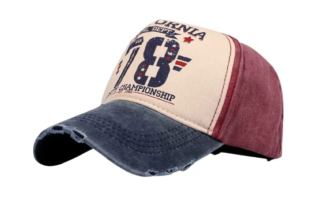 

Sproutsy Snapback Popular American Baseball Cap Men s Cap, Fashion, Casual, (Red + Blue)