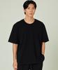 Liua [Beneficial High Cotton Light] U-Neck Short Sleeve Tee (Black)