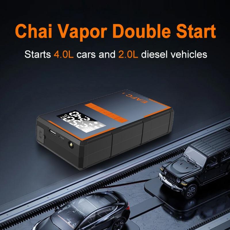 EAFC 2 in 1 Portable Car Air Compressor Car Jump Starter, 12V Car Emergency Booster, Battery Power Bank with LED Light