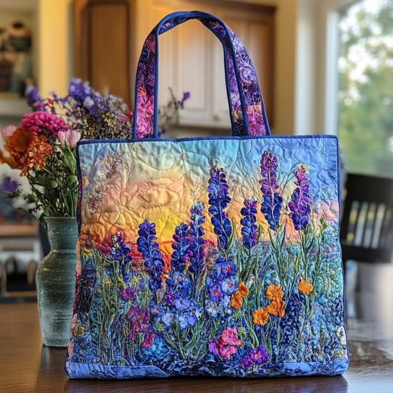 Quilted Tote Bag Women Vintage Shoulder Bag Flowers Animals Handbag Floral Purse for Commuting Party Daily Errands