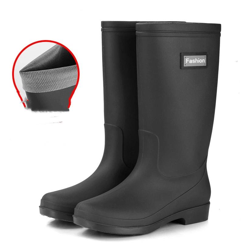 Women s High Top Rain Boots With Comfortable Mesh Lining And Waterproof Rubber Rain Boots 36 чёрный