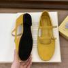 Side Air Shallow Mouth Single Shoes Women's Spring and Summer New Round Head Ladyshoes Ballet Soft Flat Bottom One Pedal Doudou Shoes