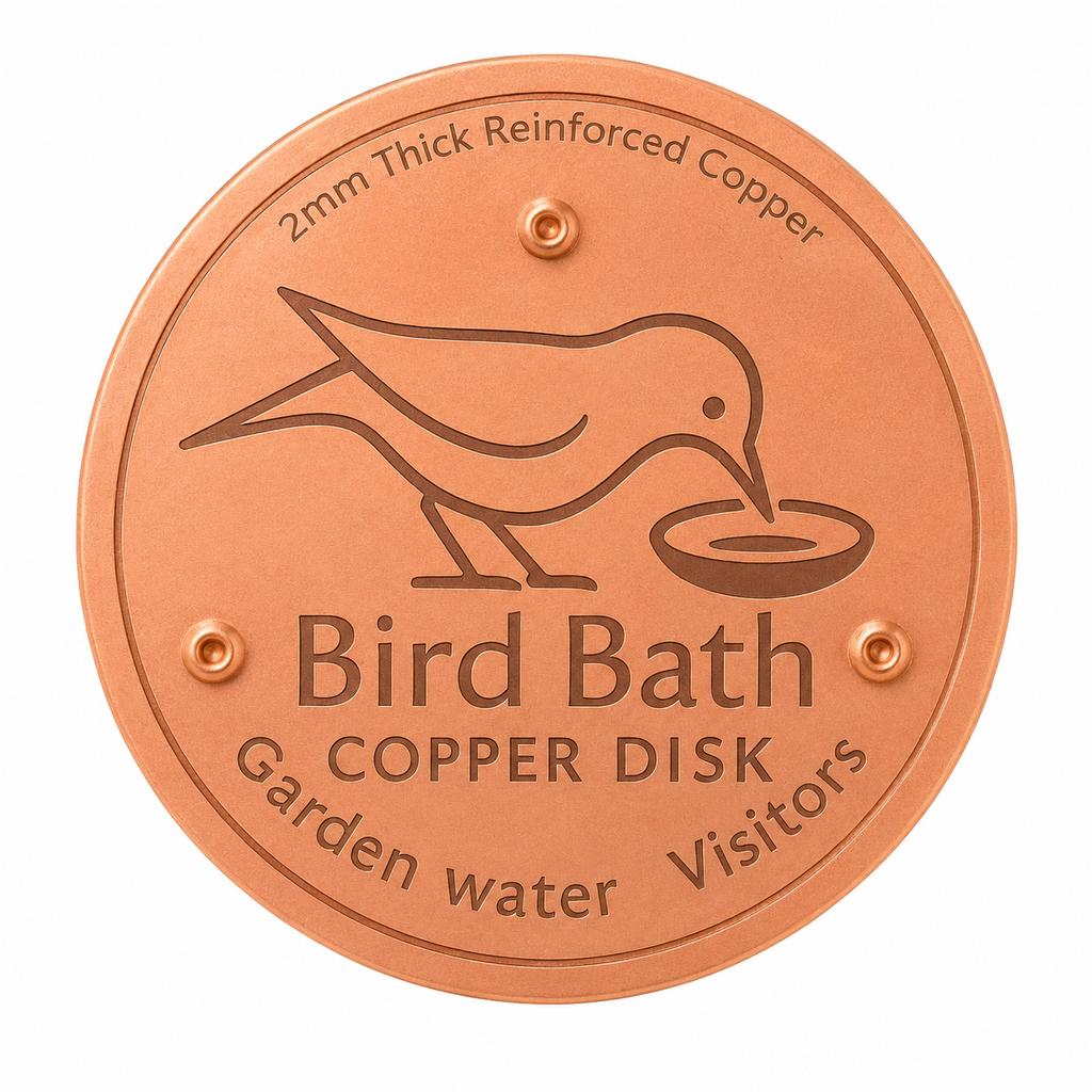 10cm Copper Bird Bath Disk Round Copper Plate with 3 Raised Support Points for Garden Bird Baths Fountains Outdoor Water Bowls