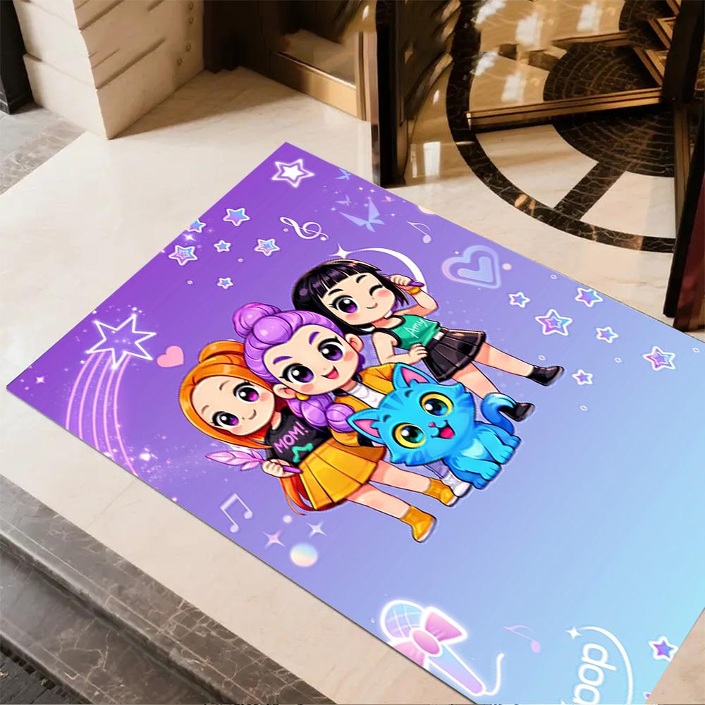 K-pop Demon Hunters Floor Rug Office Rug Design for Playrooms Decorate room Entryway Living Rooms Antislip Carpet Decorate Offices Wedding Party Gift