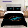Miami Dolphins Helmet Three-piece set(1 * duvet cover + 2 * pillowcase, without core)Bedding set Duvet cover and pillowcase Christmas birthday gift