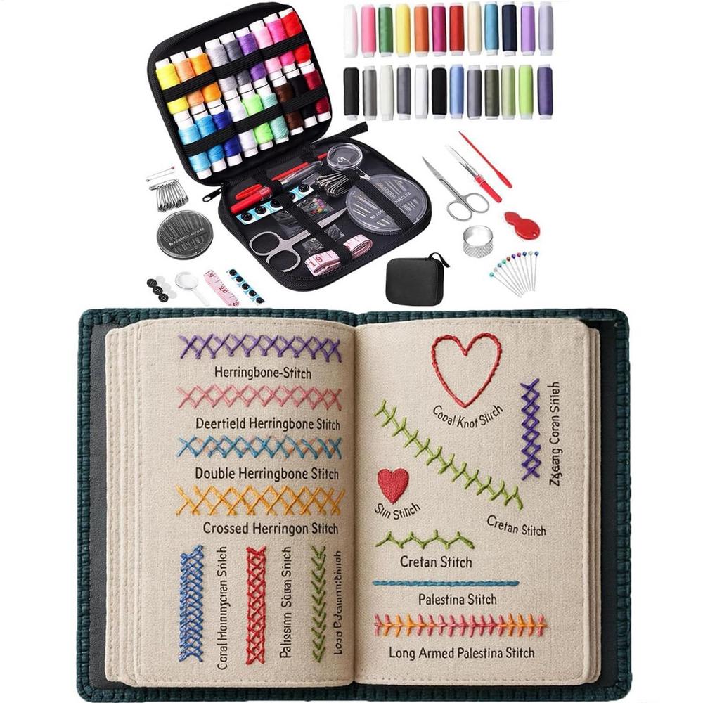 

Creatives Embroidery Kit With DIYStitch Books And Embroidery Sewing Books Complete Manual For Handmade Projects Christmas Gift