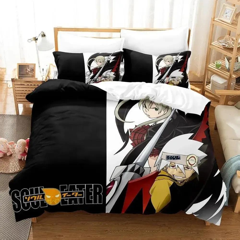 Soul Eater Bedding Set Single Twin Full Queen King Size Bed Set Adult Kid Bedroom Duvet Cover Sets 3D Print Anime Bed Sheet Sets