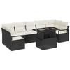 Ensemble de canapés de jardin vidaXL 8 pièces avec coussins Noir Poly Rattan, Canapé de jardin 2 places vidaXL avec coussins 3348773