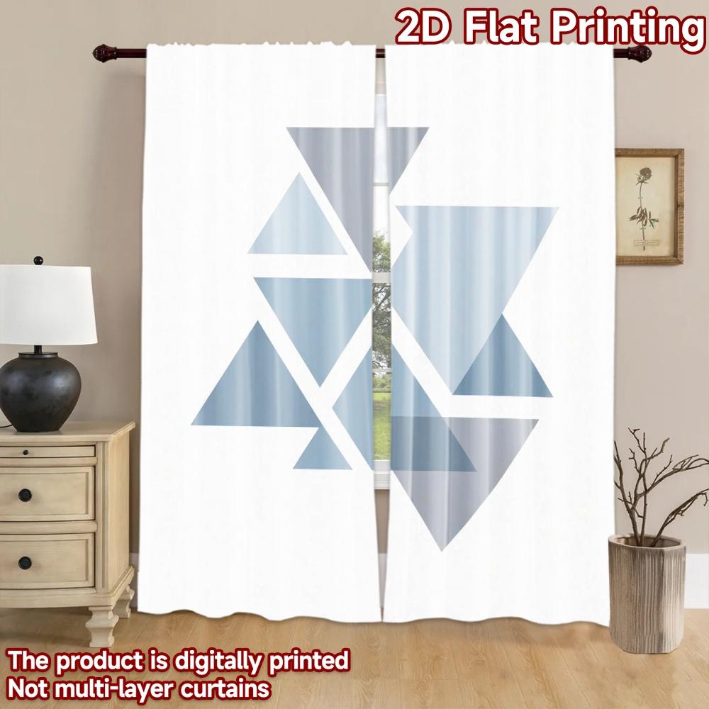 2D flat Photography Backdrop Party Backdrop Geometric Blue Triangles 100% Polyester Party Decorations Perfect for Suitable