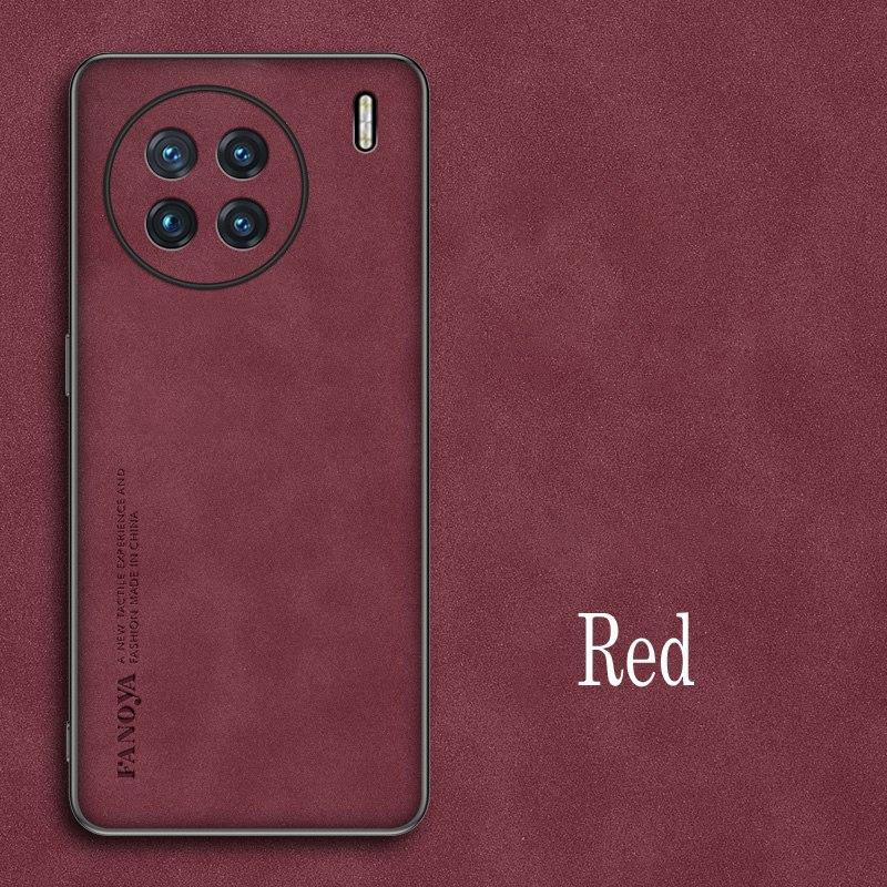 

Роскошный чехол из овчины и ударопрочного силикона для Vivo X90 X90S X80 X70 X60 X60T X50 X30 Pro Plus Lite Чехол-накладка для телефона For Vivo X30 Pro красный