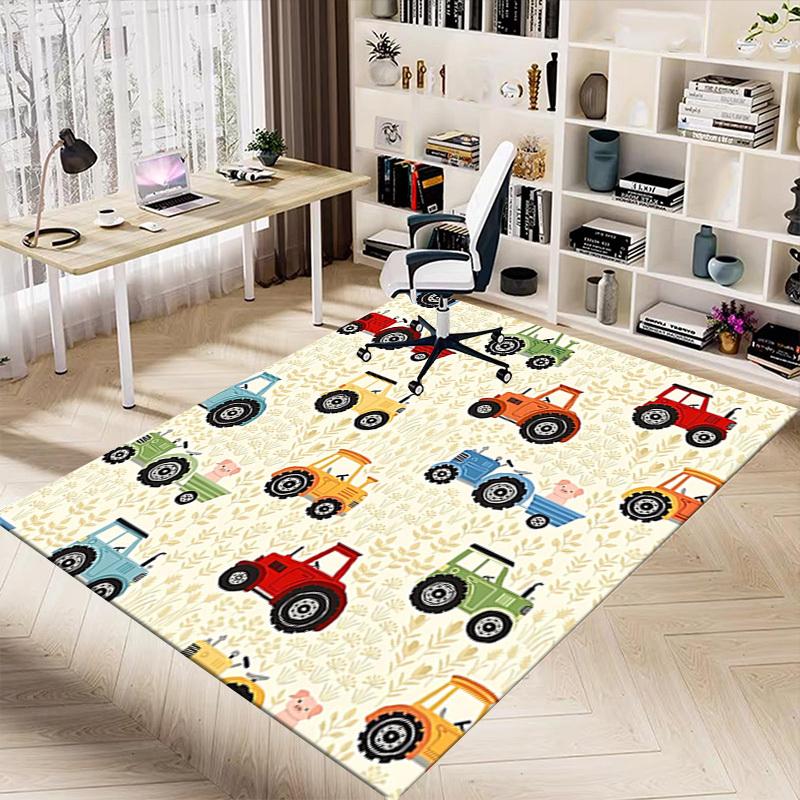 1PC Tractors Piglets Extra Large Non-Slip Floor Carpet, Office, Family, Bedroom, Studio - Large Area Rug Indoor Rugs, Vibrant Colors-W303
