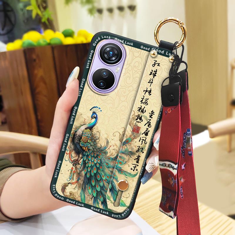 Dirt-resistant Wrist Strap Phone Case For Blackview A200 Pro Protective For Mom Soft case Shockproof Chinese style Ring