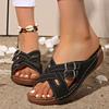 Women's Slippers 2026Summer New Casual Slippers Lightweight Wedges Heels Sandals for Women Open-toe Beach Slides Sandalias Mujer