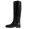 Soleist Genuine Leather Women Long Boots For Woman's Slip-On Pointed Toe Square Heels Thick Bottom Knee High Botas Mujer Boot